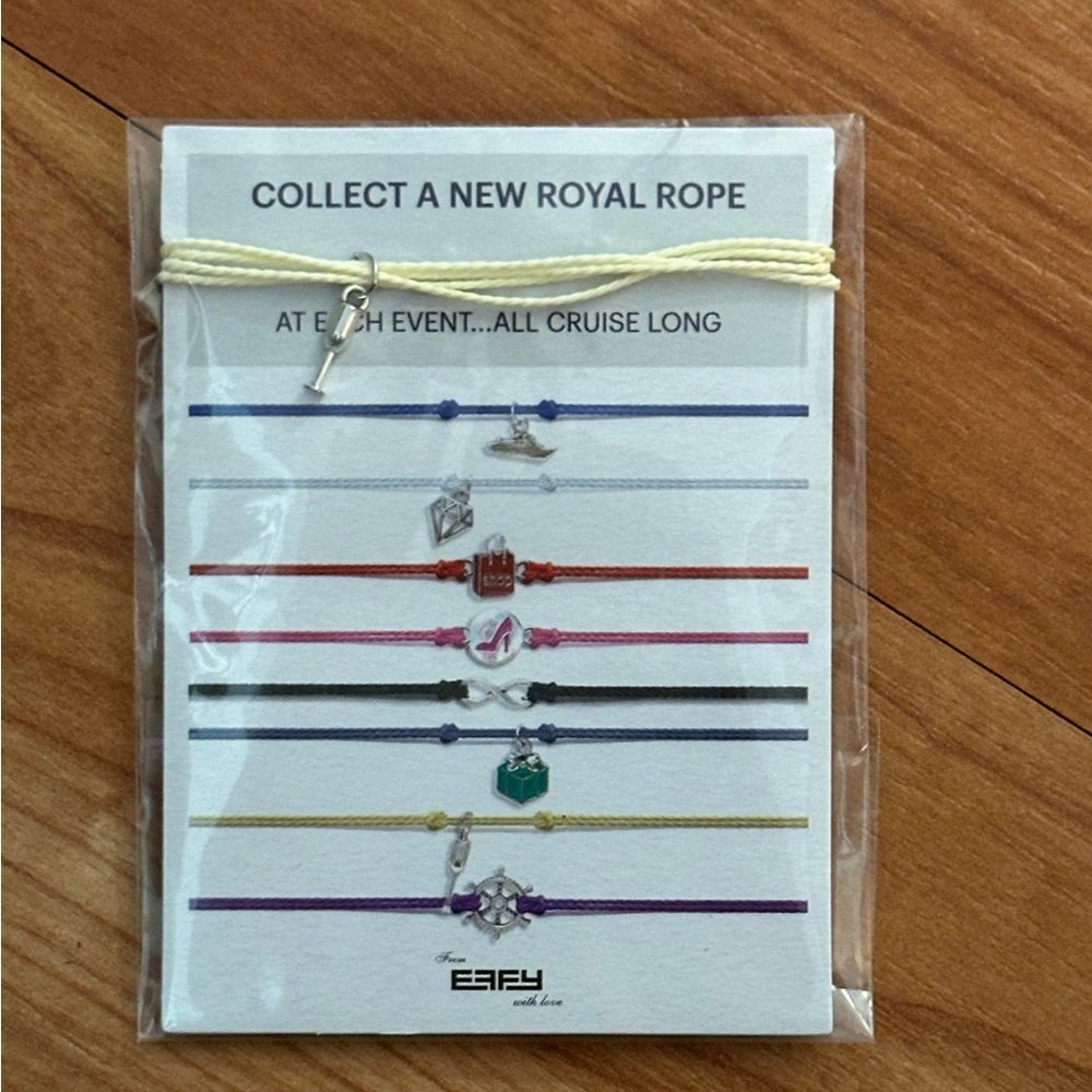 Royal Caribbean Royal Rope Bracelet Champagne Glass